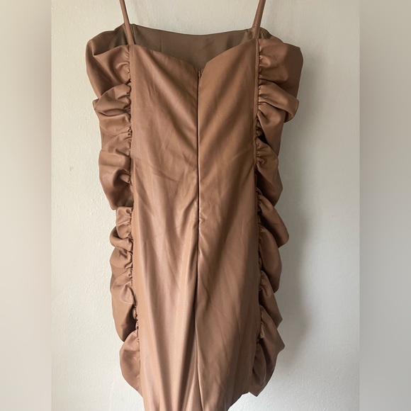 Etika Brown Ruffle Mini Dress - Picture 3 of 5